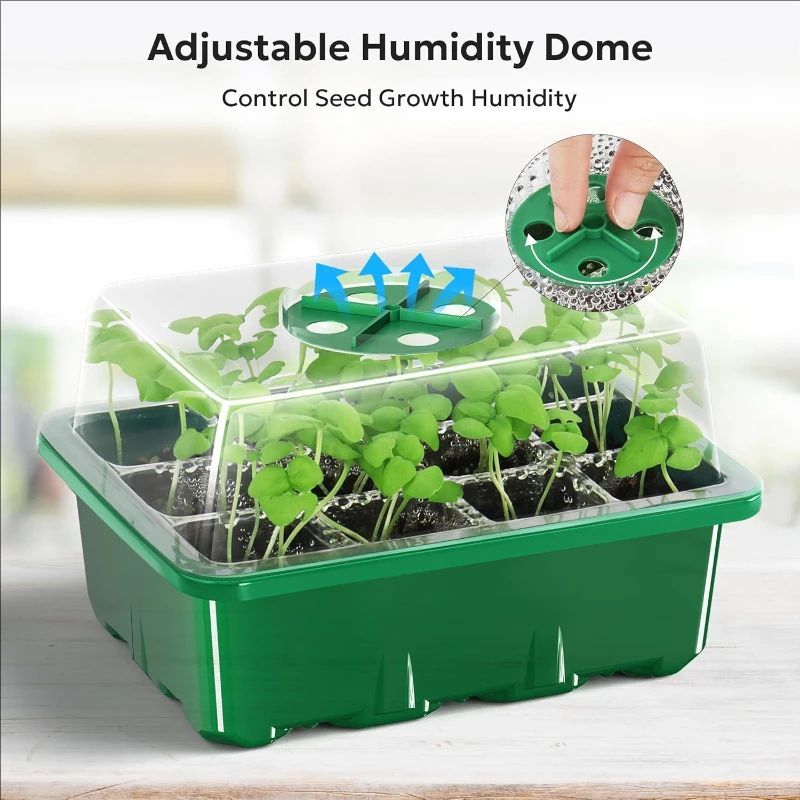 Humidity Dome Kit - 10er/5er-Set Anzuchtschalen: Mini-Pflanzenzucht-Kit mit Belüftungskuppeln und