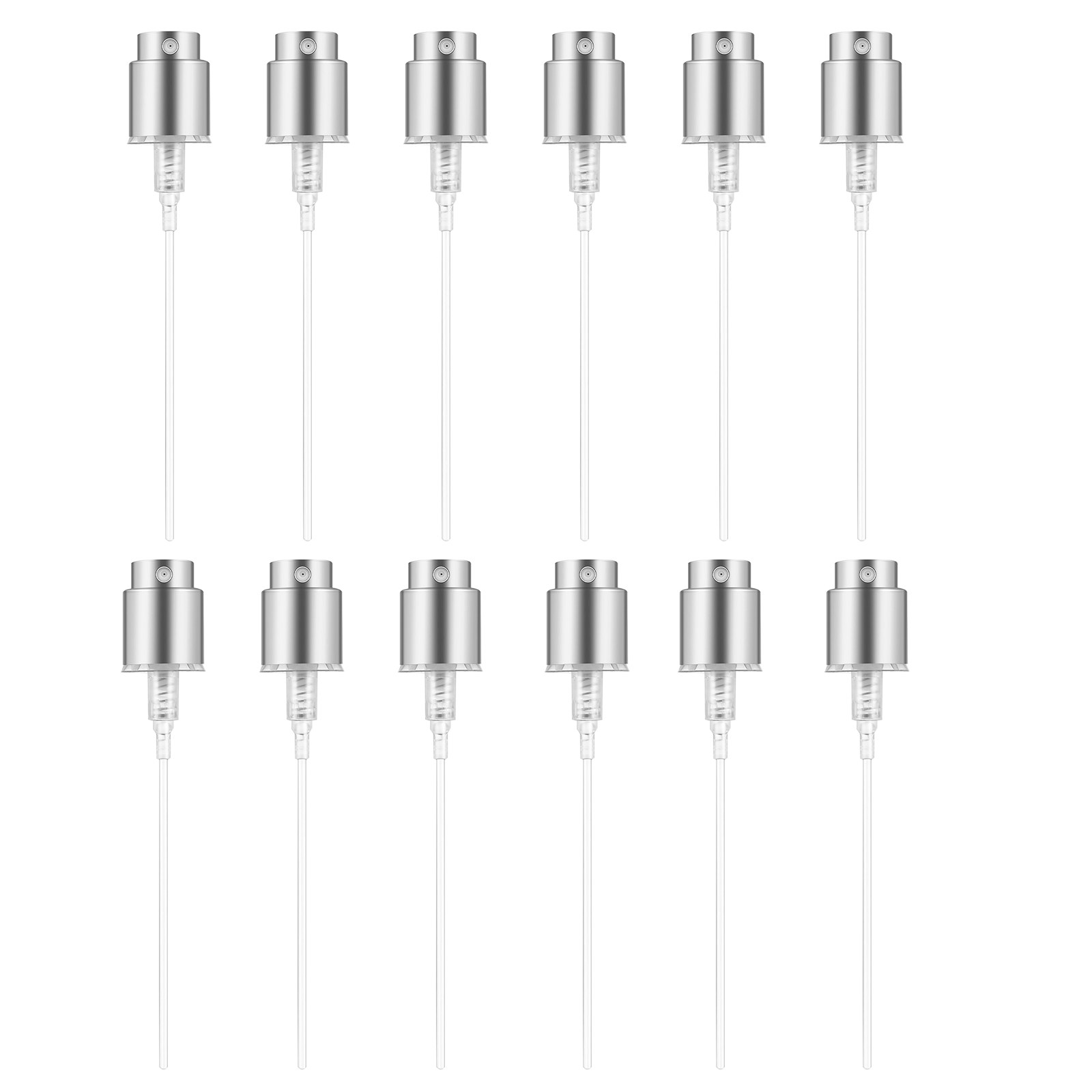 Misting Bottle Fine - 12er-Set Parfüm-Sprühkopf mit Silberrand, Ersatz-Feinzerstäuber-Kappe, DIY
