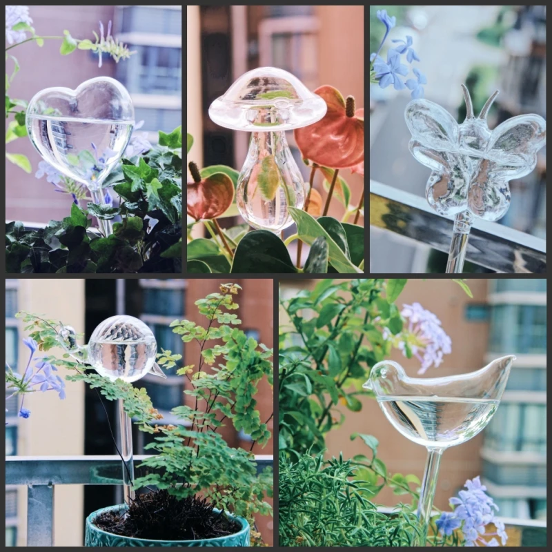 Self Watering Insert - Kreative Glas-Pflanzenbewässerung: Pilzförmiger Selbstbewässerungs-Tropfregler für Gartenpflanzen