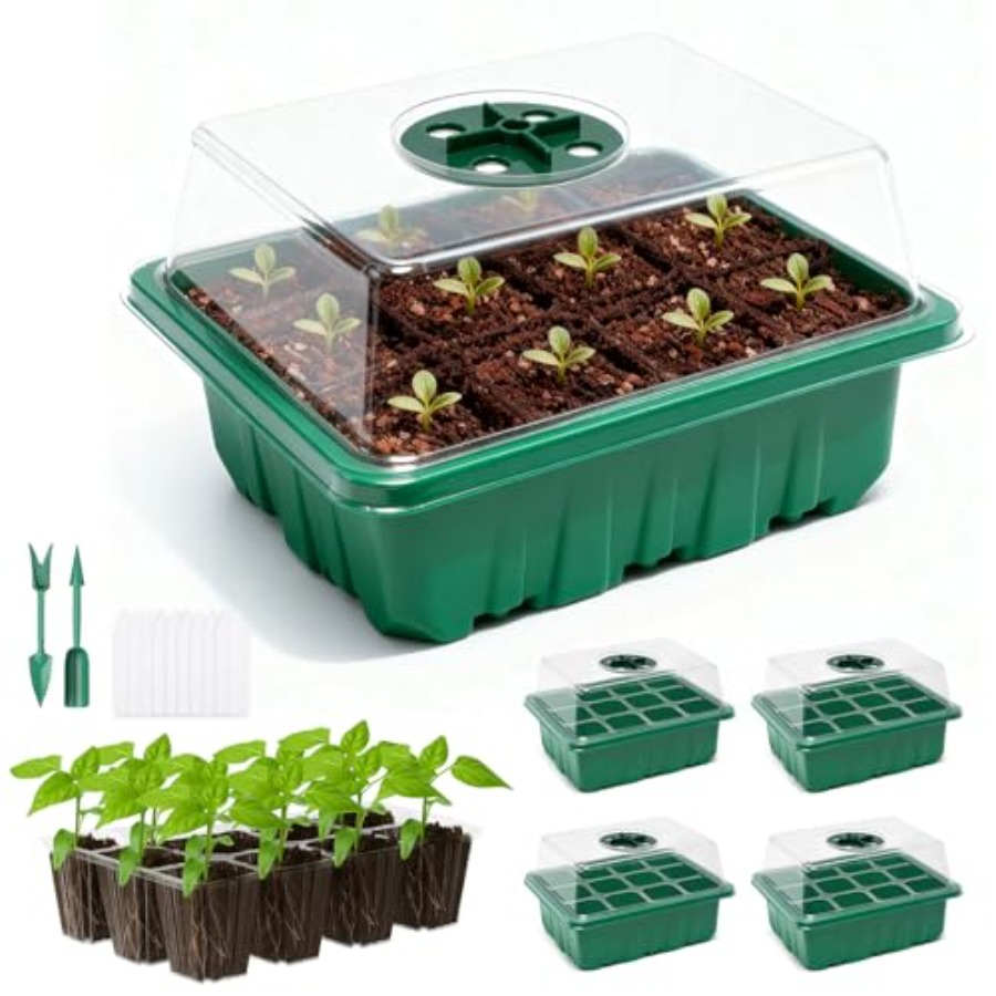 Humidity Dome Kit - 5er-Pack Anzuchtschalen mit Feuchtigkeitskuppel, Anzuchtset mit
