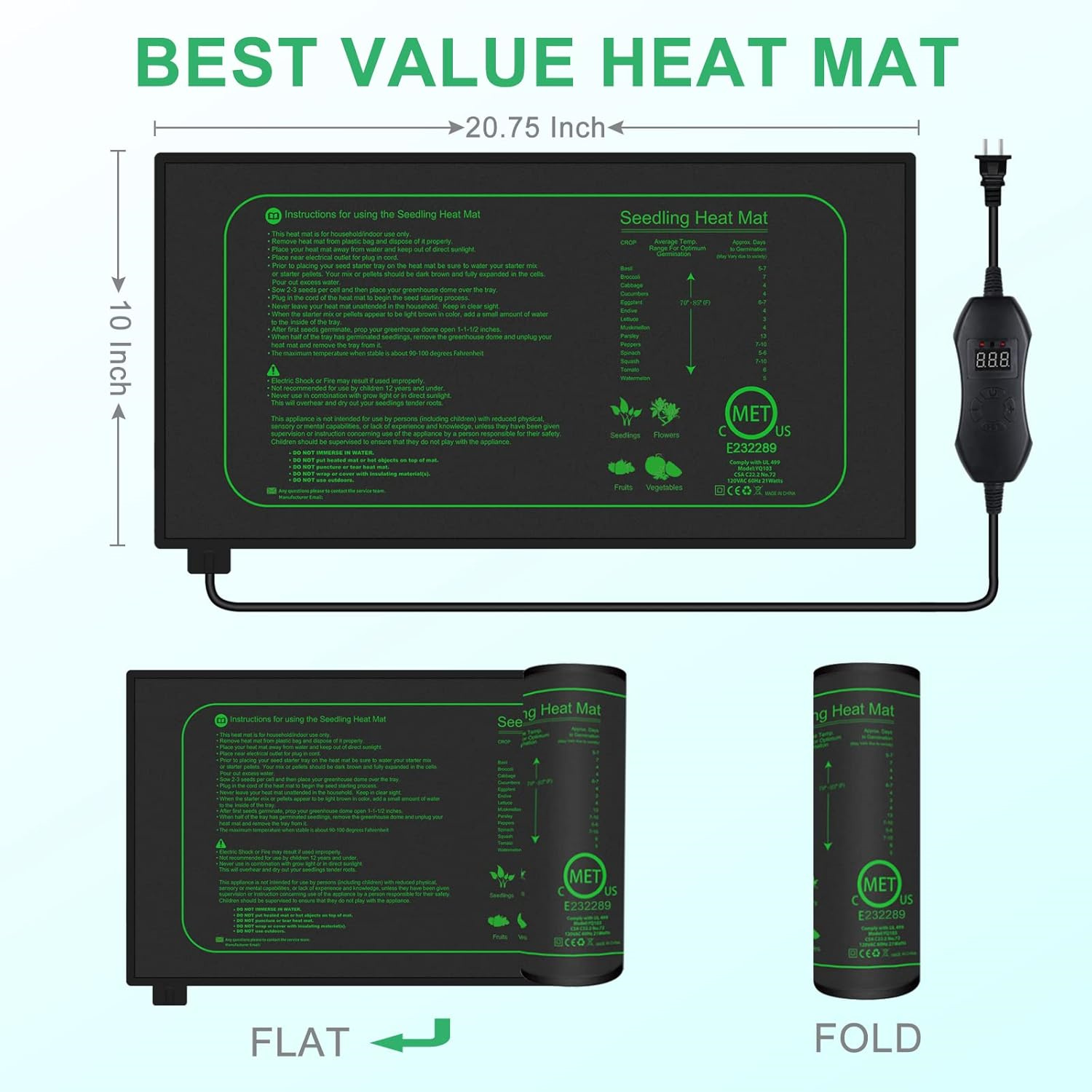 Sämling-Heizmatte mit Digitale – Heat Mat Seedling Bewertung und Preis